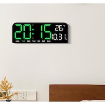 Renkli Dijital Duvar Saati - Sıcaklık, Tarih, Zamanlayıcı, Gece Lambası, Alarm, Geri Sayım Büyük Dijital Çalar Çok Renkli