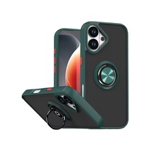 Apple Uyumlu iPhone 17 Montreal Yüzüklü Silikon Kapak - Yeşil 0.2M-Çok Renkli