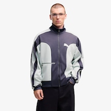 Puma T7 Tartan Track Erkek Mavi Ceket 636735 545591