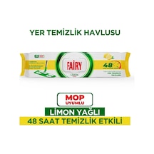 Çok Amaçlı Mop Uyumlu Yer Temizlik Havlusu 50 Yaprak Limon Yağlı Beyaz Sirke Karbonat 48 Saat Temizlik Etkili İz Bırakmayan Formül Belirtilmemiş
