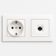 Karen Çiftli Priz Çerçevesi Uyumlu Topraklı Elektrik Prizi Telefon Hat Girişi Ofis Ve Ev Kullanımı