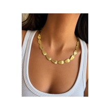 Aura Dokulu Yaprak Zincir Kolye Gold Renk Premium Tasarım Altın