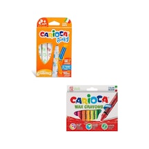 Wax Maxi Elleri Kirletmeyen Pastel Boya Ve Baby 6'lı Keçeli Kalem Ekonomik Set Çok Renkli