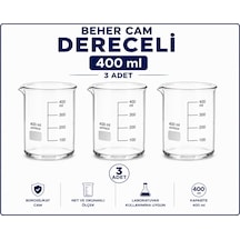 Beher Cam Dereceli 400 Ml 3 Adet