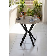 Yuvarlak Masa Traverten Ekru 70 Cm Çok Renkli