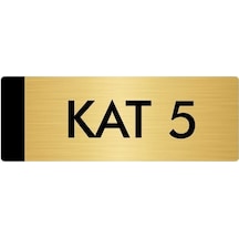 Metal Yönlendirme Levhası, Departman Kapı Isimliği Kat 5 10x20 Cm Altın Renk