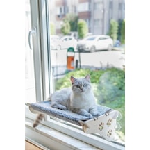 Cama Asılan Vantuzlu Kedi Yatağı Gri, X-large