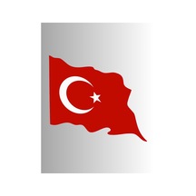 Ayyıldız Bayrak Dalgalı 8cm Sticker Etiket