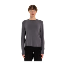 Inguz Uzun Kollu Basic Modal Yoga T-shirt Gri