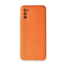 Samsung Galaxy A03s Kılıf Nano İçi Kadife Silikon - Turuncu Çok Renkli