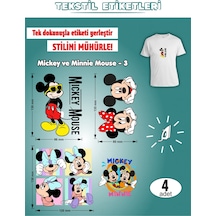 Ütü İle Yapışan Kıyafet Etiketi Mickey Ve Minnie Serisi -3 4lü Set Karışık