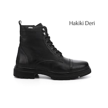 Gönderi(R) Gönderi R Siyah Floter Gön Hakiki Deri Fermuarlı Bağcıklı Erkek Postal Bot 81501 Siyah Floter