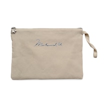 Muhammed Ali White Text Krem Clutch Astarlı Cüzdan / El Çantası Krem