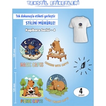 Ütü İle Yapışan Kıyafet Etiketi Kapibara Serisi -4 4lü Set Karışık