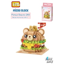 Loz Micro Block Serisi Sevimli Burger 260 Parça Oyuncak Yapım Set