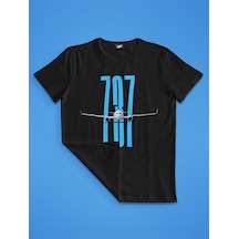 Flood Of Style Boeing 737 Siyah T-shirt