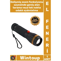 Elfeneri Güçlü Aydınlatma Sağlayan Dayanıklı Ergonomik Kompakt Plastik Zoomlu Pilli Şık El Feneri Çok Renkli