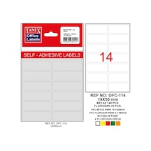 Tanex Ofis Etiketi Poşetli 19x50 MM Beyaz 10 yap. 140 etiket