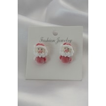 Kadife Noel Bebek Model Kadın Küpe Kırmızı