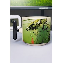 Metal Gear Solid Baskılı Seramik Lüks Kupa 1 Adet T Şeklinde Özel Siyah Kulp Dalga Kulp V5t Çok Renkli