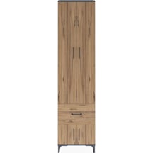 Arges Dolap 4 Raflı Tek Çekmeceli 4 Kapaklı 60x30x243 Antrasit-çam Antrasit