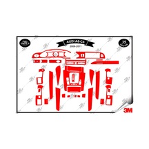 Audi A6 C6 2006-2011 Torpido Konsol Trim Göğüs Maun Kaplama Set 35 Parça Kırmızı