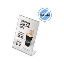 Masaüstü L Tipi Dikey Pleksi Fölyük Broşürlük 10'Lu Paket