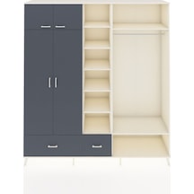 Hyperion Dolap 12 Raflı 2 Çekmeceli 2 Askılı 220x44x243 Aytaşı-antrasit/antrasit Çok Renkli
