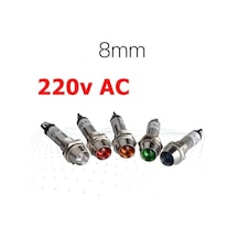 Ic-225 220V Ac 8Mm Sinyal Lambası Metal Led Lamba 1 Adet-Kırmızı