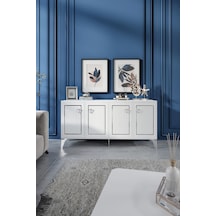 TREND KONSOL MDF MEBRAN KAPAK BEYAZ GÜMÜŞ
