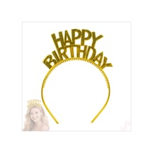 Happy Birthday Plastik Taç - Altın 0-99