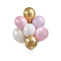 Kedi Temalı Konsepti 10 'lu Balon Seti Pembe Gold Konsept