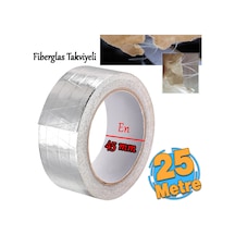Yapışkanlı Fiberglas Lif Takviyeli Alüminyum Folyo Bant 45 Mm X 25 Metre Yanmaz Soba Borusu Bandı