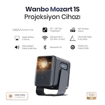 Wanbo Mozart 1s 1200 Ansı Vıdaa Voice Full Hd Akıllı Projeksiyon Cihazı 4k Destekler Dahili Gimbal Stand