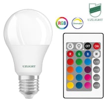Uzlight Uzaktan Kumandalı 10 Watt Rgb Led Ampul E27 Beyaz Işık