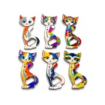 Hubrendy Kargo Kedi Tasarımı İstanbul Temalı Buzdolapı Süsü Magnet Alk5409