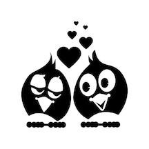 Aşık Kuş Çift Sticker 20 X 20 Cm