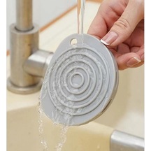 Yaleker Ev Ve Yurt İçin El Tutulu Plastik Kaymaz Kalın Mini Çamaşır Tahtası, Çorap Yıkama Aleti Gri