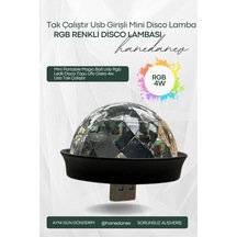 Mini Portable Magic Ball Usb Rgb Ledli Disco Topu Ufo Disko 4w Usb Tak Çalıştır