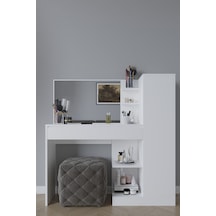 Orkide Makyaj Masası, 1 Çekmeceli, Dolaplı, Aynalı Beyaz