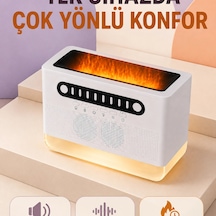 Hoparlörlü Simüle Alev Işıklı Çok Fonksiyonlu Gece Lambası