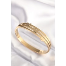 Ezoconcept 316l Çelik Kelebek Gold Renk Kadın Kelepçe Bilezik Çok Renkli