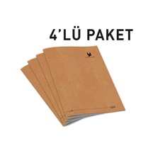 Wings Journal 4'lü Kareli A5 Defter Seti - Kraft Kapak