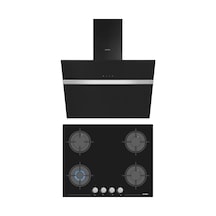 Simfer Siyah Cam 2'li Ankastre Set (3653 Ocak + 8611 Davlumbaz)