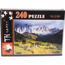 240 Parça Kutulu Puzzle - İsviçre Alp Dağları Manzarası