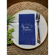 Gold Yaldızlı Lacivert İyi Ki Doğdun Peçete 16 lı