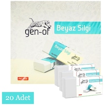 Gen-of No:20 Büyük Boy Pvc Free Beyaz Silgi 20 Adet