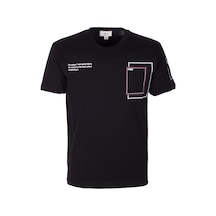 Erkek Tişört Bisiklet Yaka Slim Fit Baskılı T-shirt Ncs Jeans 1292 Siyah