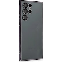 Samsung Uyumlu Galaxy S22 Ultra Kılıf Kamera Korumalı Lensli Silikon Siyah