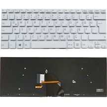 Sony Uyumlu Vaio Svf1421tst, Svf1421tstb Klavye Led Işıklı Beyaz Tr